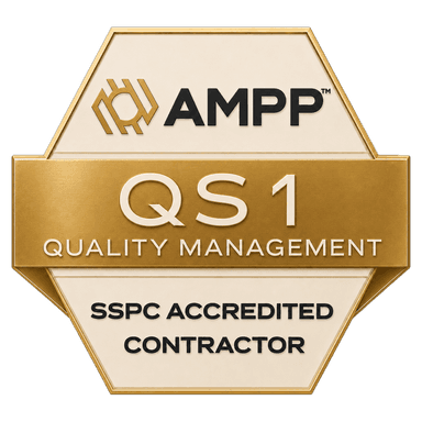 AMPP QS1 — SSPC Accredited Contractor badge